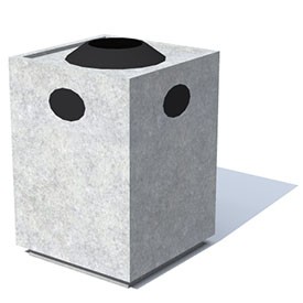 Concrete trashcan 3D Object | FREE Artlantis Objects Download